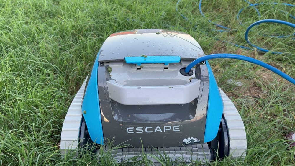 The Dolphin Escape on the lawn after Terra Hills' test in an above-ground pool